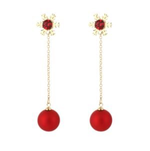 Red Ball Drop Design Dangle Earring | A Feel-Good Everyday Pick